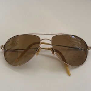 Oliver Peoples Gold Aviator Sunglasses